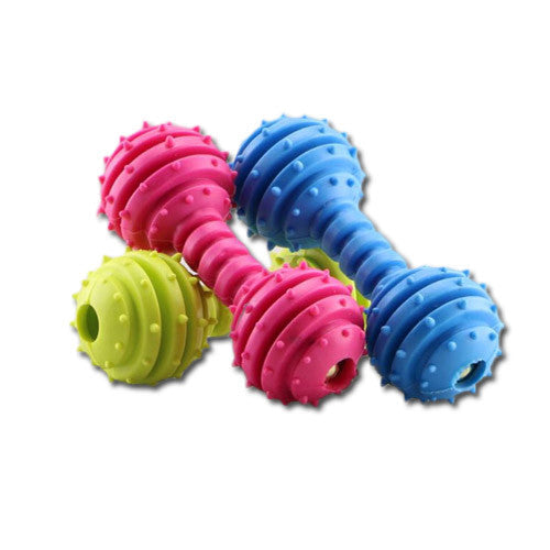 Dog Teeth Cleaning Toy Dumb Bell With Bells Mr Fluffy