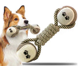 Double Ball with Knotted Rope Mr Fluffy