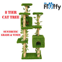 [PRE ORDER] 8-Tier Cat Climbing Tree / Playhouse with Synthetic Grass / Cat Condo Mr Fluffy
