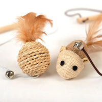 Wooden Cat Teaser Mr Fluffy