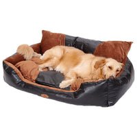 XXL PU Leather Pet Bed For Large Pets Mr Fluffy
